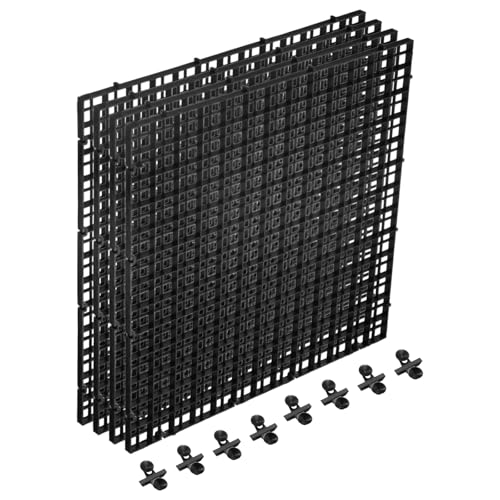 uxcell 4Pcs Aquarium Fish Tank Divider, 12x12 Inch Plastic Egg Crate Light Diffuser Grid Filter Bottom Partition Separator with Sucker Clips and Suction Cups for Aquarium, Black - color: Black, size: 12x12 Inch