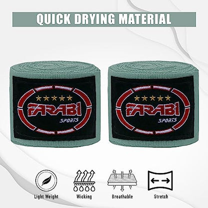 FARABI Kids Boxing Hand Wraps 100 Inches Long Junior Hand Wraps Boxing Hand Wraps Muay Thai Hand Wraps MMA Boxing Hand Wraps Men Boxing Hand Wraps Kids Boxing Hand Wraps Inner Gloves - color: Gray