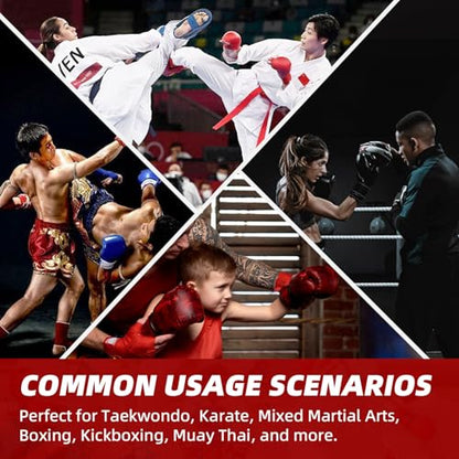 Martial Arts Karate Protective Sparring Gear Package Deal/Gift Adjustable Adult & Youth Headgear, Gloves & Kicks for MMA, Taekwondo, Boxing Training - color: Red, size: Small