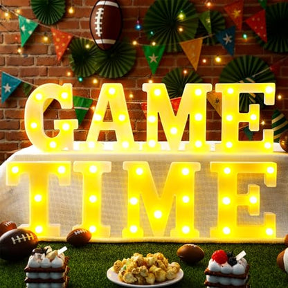 Aurelema Sukkot Large LED Letter Sign LED Lights Battery Powered Table Decoration for Party Gift Tabletop Decoration(Game Time) - size: 8.27 inches, style: Game Time