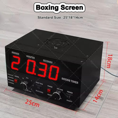 Boxing Interval Timer, Professional Gym Interval Timer with LED Display, Portable Boxing Timer with Adjustable Sound & Stopwatch, Selectable Training Time & Cycle Repetitions Green - color: Green