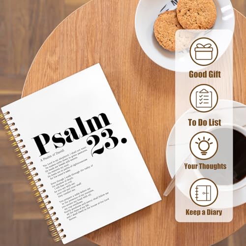 Likjad Christian Psalm 23 Spiral Notebook Journal 5.5x8.3, Bible Prayer Scripture Journals for Writing, Religious Christian Gifts for Women, Bible Verse Hardcover Notebooks for Note Taking - color: Psalm 23 Spiral