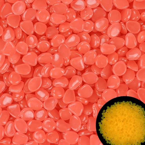 1000pcs Glow in The Dark Pink Stones Luminous Stones Glow in The Dark Rocks Outdoor Rocks Luminous Stones for Fish Tank Aquarium Driveway Walkway,Pink - size: 1000, style: Pink