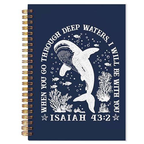 YTRGI Shark Bible Notebooks for Note Taking, Shark Gifts, Shark Christian Office Supplies, Christian Journaling Notebook, Scripture Journals for Writing, Prayer Journal for Woman 5.5x8.3 (Blue) - color: Deep Blue