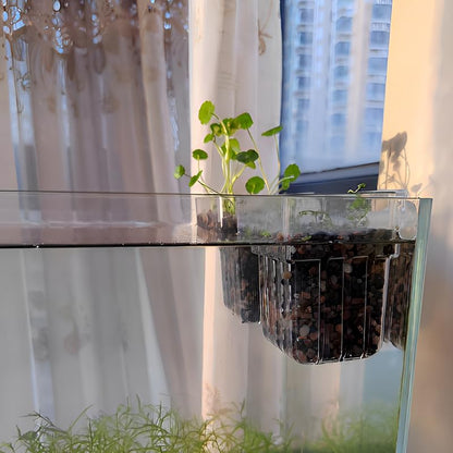 Clear Acrylic Aquarium Plant Holder Hanging Cups for Aquatic Plants Fish Tank