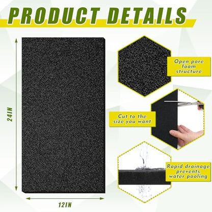 DoubleFill 2 Pack Splash Pad for Fountains and Water Features 12" x 24", Splash Mat for Waterfall Spillway Basins Outdoor Pond