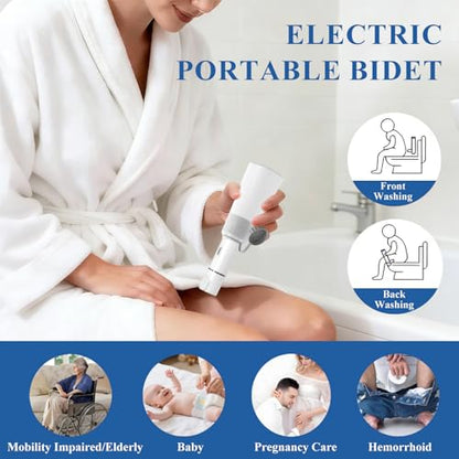 Electric Portable Bidet Sprayer,Travel Bidet Portable Rechargeable 800Mah,450Ml Peri Bottle,Dual Spray Modes,Toilet Butt Washer for Women Men Postpartum Personal Hygiene