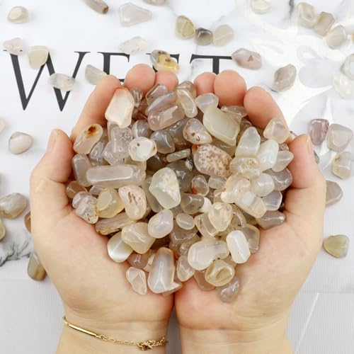 0.96LB Natural Crushed Stones Aquarium Gravel Vase Filler Succulent Rocks Fish Tank Decor Pebbles Polished Irregular Shaped Bulk - White - color: White
