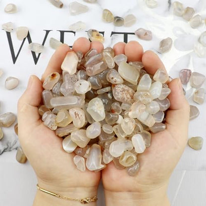 0.96LB Natural Crushed Stones Aquarium Gravel Vase Filler Succulent Rocks Fish Tank Decor Pebbles Polished Irregular Shaped Bulk - White - color: White