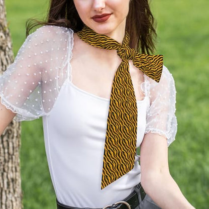 Satin Head Scarf for Women'S Hair - Yellow Black Zebra Print Neck Bandana Scarf for Purse Bag Handbags