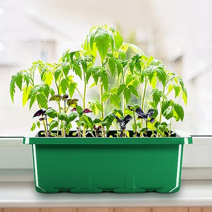 MIXC 10 Packs Seed Starter Tray Seed Starter Kit with Humidity Dome (120 Cells Total Tray) Seed Starting Trays Plant Starter Kit and Base Mini Greenhouse Germination Kit for Seeds Growing Starting - color: Green, size: 12 Cell