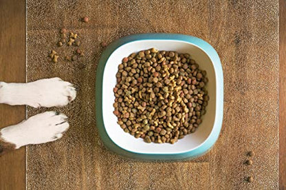 Clear Pet Bowl Mat, USA Made, Safe, Waterproof, 11 x 16.5 Inch, 2mm Thick Pebbled Vinyl, Dog Bowl Mat, Pet Floor Liner - color: Riverstone, size: 11 x 16.5 Inches