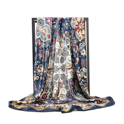 vimate 35" Square Silk Like Head Scarf - Women's Fashion Satin Scarf Bandana for Hair Wrapping at Night. - color: H3#. Style--134