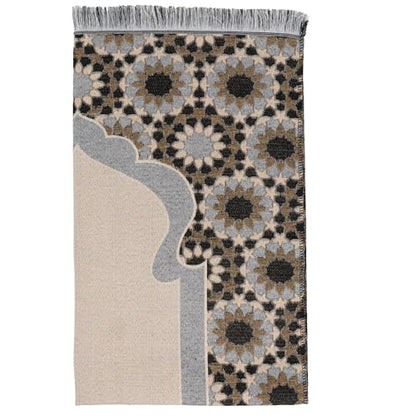 Modefa Turkish Travel Prayer Mat - Muslim Prayer Rug - Thin Woven Cotton Traditional Janamaz Sejjadah for Men Women - Prayer Matt Islam Praying Mat Stargazer (Black) - color: Black