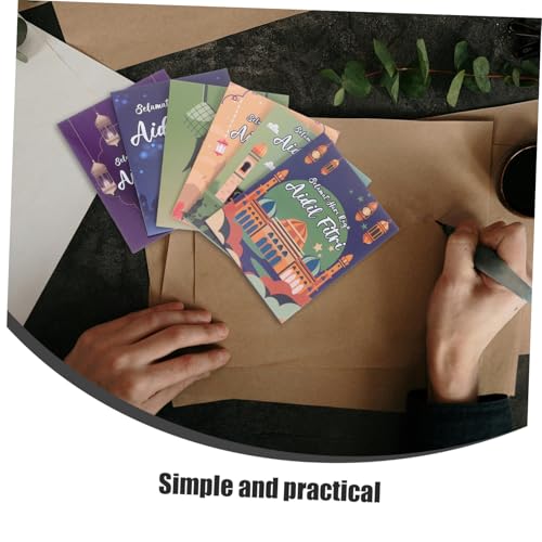 TEHAUX 6pcs Eid Money Envelopes Sturdy Paper Unique Eid Designs for Cash Ample Storage for Generous Gifting for Celebrations and Muslim Festivals