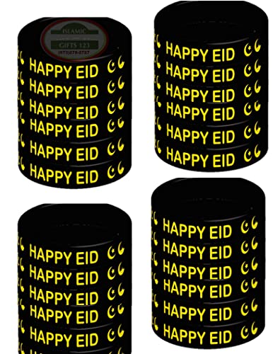 Eid Mubarak [24 Pack] Happy Eid Mubarak Customized Party Favors Eid decoration Muslim Gifts Ramadan Favor Ramadan Decor - color: Black 24