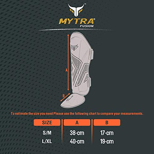 Mytra Fusion Adult Shin Pad, Shin Protector, Shin Guard for Boxing, MMA, Muay Thai, & Martial Arts Training