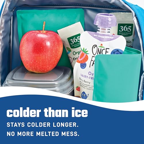 Fit & Fresh Cool Coolers 2 Pack Soft Ice for Lunch Bags, Flexible Stretch Nylon, Durable, Reusable Lunch Box Ice Packs, Soft Ice, Reusable Freezer Packs, Lunch Ice, Easy to Clean, Teal - color: Teal (2 Pack), size: Standard