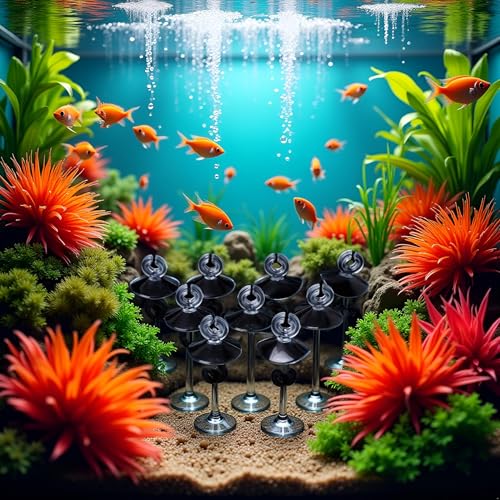 10 Pcs Transparent Aquarium Suction Cup, Plastic Sucker with Clips Fish for Tank Pipe Hose Tube Holder Fish Tank Suction Cups Aquarium Air Pump Accessories (1.2in)