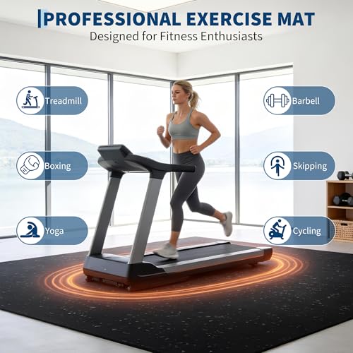 Garvee Exercise Equipment Mats 0.56" Thick 48 Sq ft Gym Flooring – 12 Tiles (24" x 24") Rubber Top with High Density EVA Foam, Interlocking Puzzle Workout Mats for Home Gym Exercise– Black/Grey