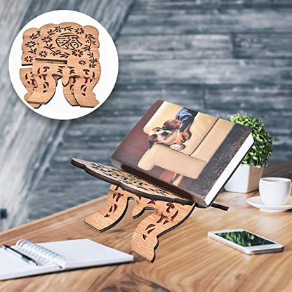 29.2cm Muslim Book Stand, Islam Eid Books Shelf, Wooden Book Stand Bracket, Suitable for Home Office Decor
