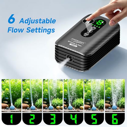 Rechargeable Bait Aerator Pump with Clip | Portable dual-mode air pump for bait buckets, fishing trips, crawfish, and aquarium backup; clip-on design - color: light black