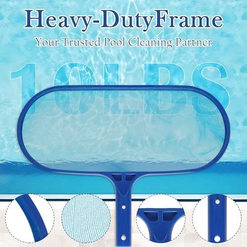 Sunnyglade 15.5x11in Swimming Pool Cleaner Supplies Pool Net Skimmer | Professional Heavy Duty Pool Leaf Rake Fine Mesh Frame Net/Cleaning Leaf Skim Net pool accessories pool skimmer net - size: 15.5x11 in