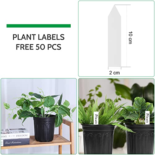 JERIA 50-Pack 1 Gallon Flexible Plant Nursery Pots with 50Pcs Plant Labels,Thickened Soft Plastic Seedling Pots,Seed Starting Pot Flower Plant Container for Succulents，Seedlings - size: 1Gallon, style: 50P