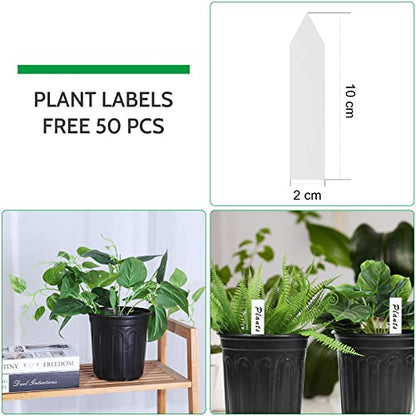 JERIA 50-Pack 1 Gallon Flexible Plant Nursery Pots with 50Pcs Plant Labels,Thickened Soft Plastic Seedling Pots,Seed Starting Pot Flower Plant Container for Succulents，Seedlings - size: 1Gallon, style: 50P