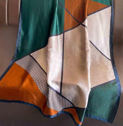 Xyueanlo Scarfs for Women Lightweight Scarves Fashion Print Floral Pattern Head Scarf Wraps Shawls - color: Orange Green