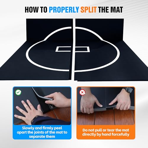 Wrestling Mat, 3cm Thick Foldable Gym Mat with Competition Circle Mark for BJJ Jiu Jitsu MMA Taekwondo Martial Arts - size: 10ft x 6.5ft x 1.25inch