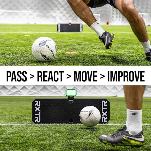 QUICKPLAY RXTR Reaction Training Light - Smart Soccer Reflex Trainer | Tracks score live, Pre-programmed drills, No app needed, Works with rebound boards, Builds speed & agility, Rechargeable