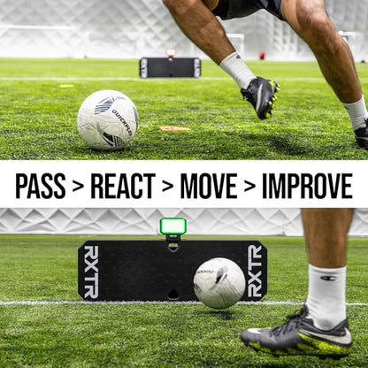 QUICKPLAY RXTR Reaction Training Light - Smart Soccer Reflex Trainer | Tracks score live, Pre-programmed drills, No app needed, Works with rebound boards, Builds speed & agility, Rechargeable
