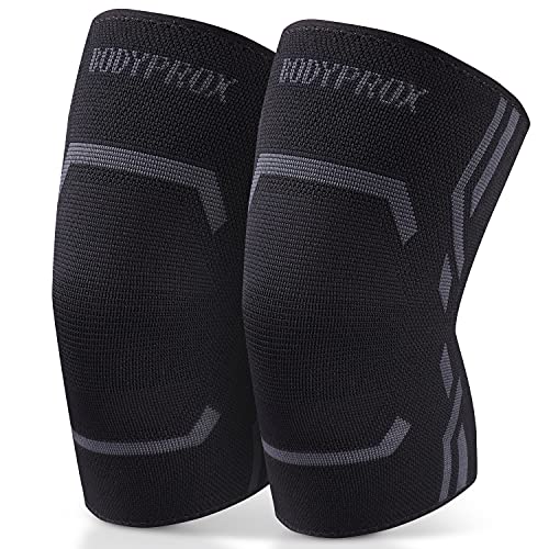 Bodyprox Knee Compression Sleeve for Men and Women (2 Pack), Knee Support Brace for Running and Work out (Medium) - size: Medium