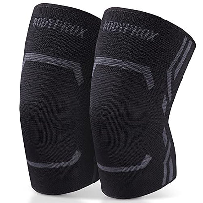 Bodyprox Knee Compression Sleeve for Men and Women (2 Pack), Knee Support Brace for Running and Work out (X-Large)… - size: X-Large