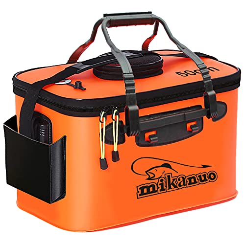 Foldable Fishing Bucket - Multi-Functional EVA Bag for Outdoor, Live Fish Lures and Protection, 10GAL/8GAL/6GAL/4.8GAL/3GAL Live Fish Container - color: 10gal/Orange