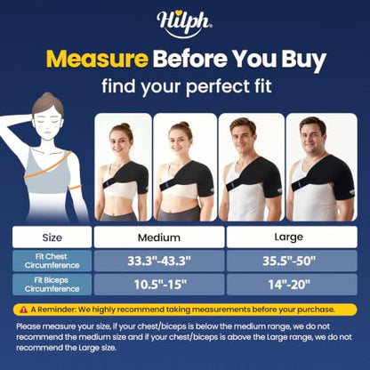 Hilph 3D Double-Layer Gel Shoulder Ice Pack Wrap Rotator Cuff Cold Therapy | Reusable Flexible Shuolder Ice Sleeve for Surgery Recovery, Muscle Relaxation & Swelling, Easy to Wear & Adjustable, Large - size: Large