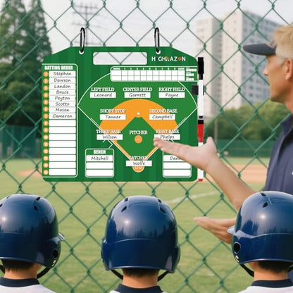 Magnetic Baseball Lineup Board with Bag, Comes with 40 Magnetic Lineup Cards, Dry Erase Clipboard for Coaches, Reusable Design, Essential Training & Sports Accessories