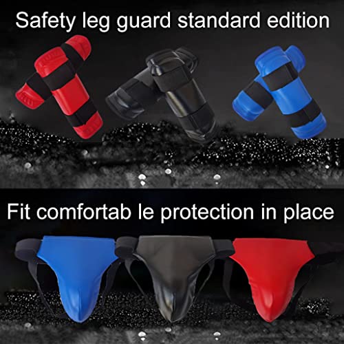 Sparring Gear Set Double Layer Thickening Sparring Gear Set,Martial Arts Protector Equipments,Sanda Kickboxing Kit 6 Pcs Set - color: Red, size: Small