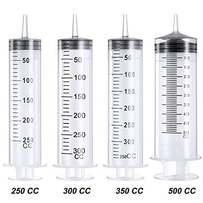 BBTO 2 Pieces Large Plastic Syringe with Tube 40 Inch Handy Plastic Tubing and Connections for Scientific Lab,Glue Dispensing,Watering,Refilling,Feeding and Measuring(500 ML) - size: 500 ML