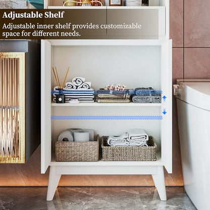 Kitchen Storage Cabinet, Buffet Cabinet with Doors and Adjustable Drawers, Modern Accent Sideboard Coffee Bar Cabinet for Living Room, Dining Room, Entryway, White - color: White