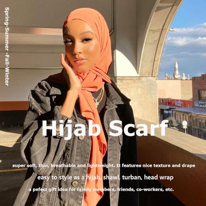 Chiffon Scarf for Women Lightweight Breathable Sunscreen Soft Solid Hijab Scarf for Daily & Muslim Wear - color: Crimson Chiffon Scarf