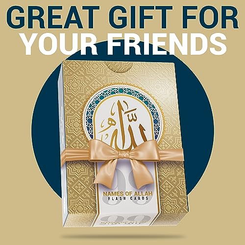 99 Names of Allah Flashcards – Asma Ul Husna Arabic and English Learning Cards with Quranic Verses, Pronunciation, and Meanings – Islamic Study Aid, Muslim Gift for Ramadan, Eid, Kids & Adults Briston