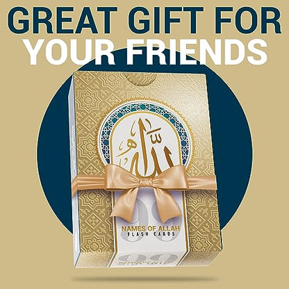99 Names of Allah Flashcards – Asma Ul Husna Arabic and English Learning Cards with Quranic Verses, Pronunciation, and Meanings – Islamic Study Aid, Muslim Gift for Ramadan, Eid, Kids & Adults Briston