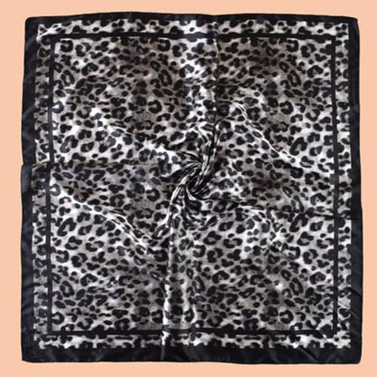 Head Scarf Hair Neck Scarves for Women Purse Bag Scarfs for Handbag Silky Satin Square Headscarf Fashion Hair Bandanas - color: Black
