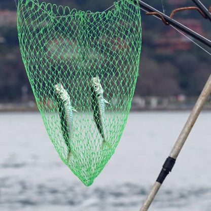 Balacoo Fishing Replacement Net Head Thickened Nylon Mesh Sturdy Fish Catching Basket Portable Fishing Accessory for Freshwater and Saltwater Use