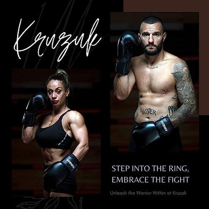 Kruzak Boxing Gloves for Men & Women, Sparring & Kickboxing Gloves, Muay Thai & MMA Gloves, 8-16 oz - color: Black, size: 8 oz