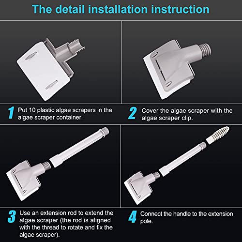 saltwater aquarium cleaner fish tank scraper cleaning tools 17.7-48 Inch long for cleaning acrylic or glass saltwater marine tank NEVER RUST