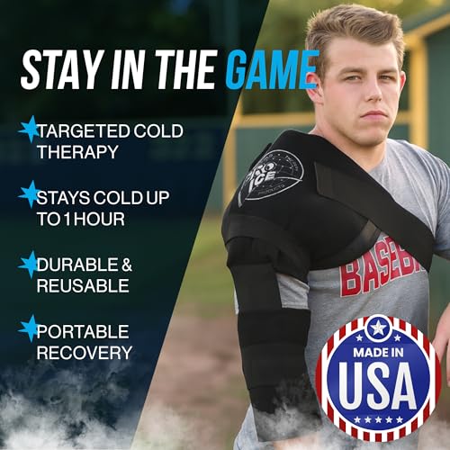 Pro Ice Premium XL Size Ice Cold Therapy Wrap for Shoulder, Elbow and Arms - Ice Pack for Rotator Cuff Relief- Adult Pain Joint Support for Left & Right Arms - PI 240
