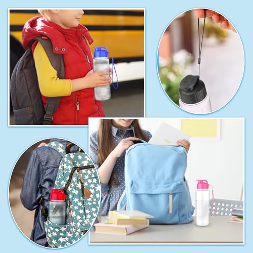 16 Pack Bulk Water Bottles-17oz Plastic Sports Water Bottles for Kids and Adults Leak Proof, Reusable for Gym Travel School Office, Black - color: Black